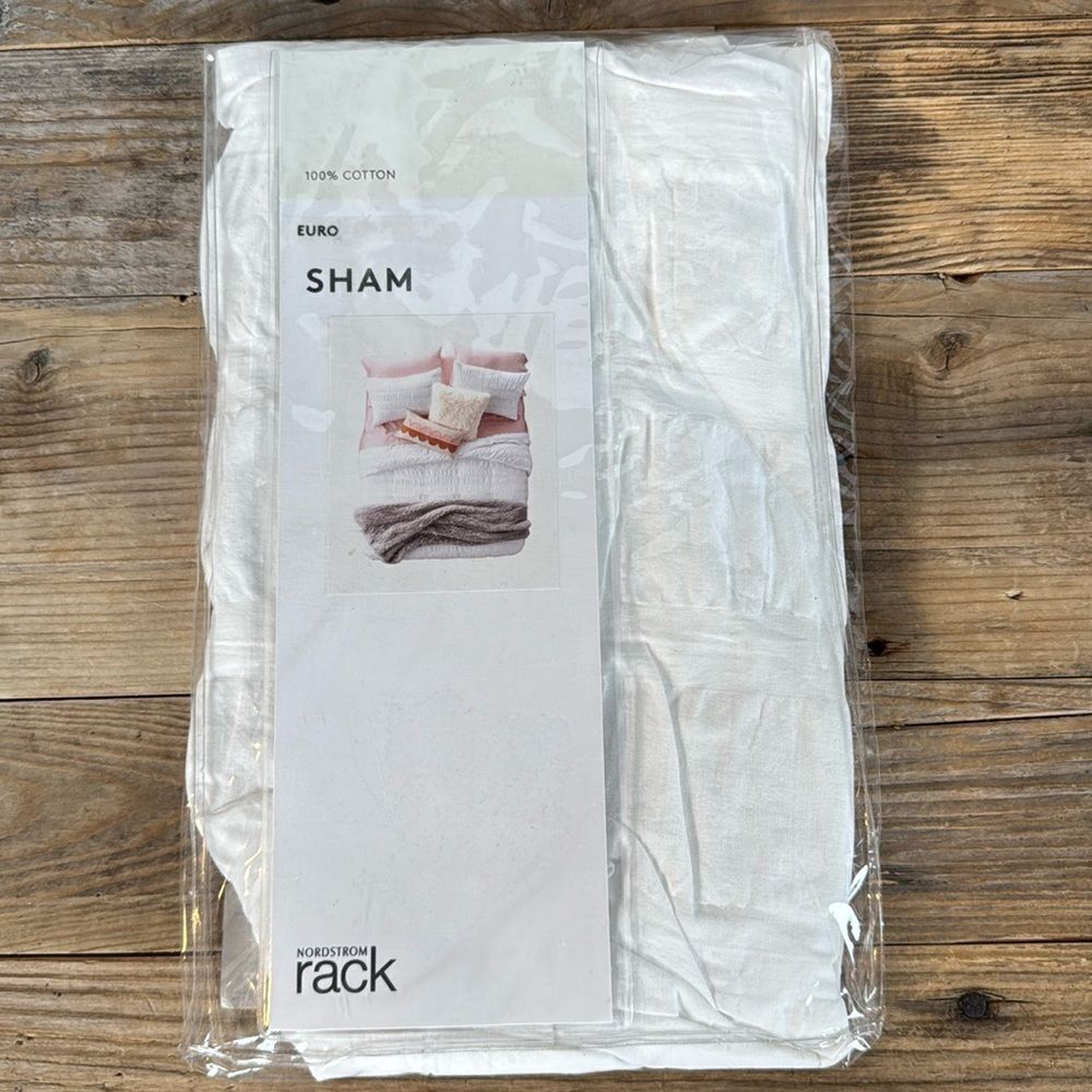 NWT Nordstrom Rack White Euro Pillow Sham - 26x26